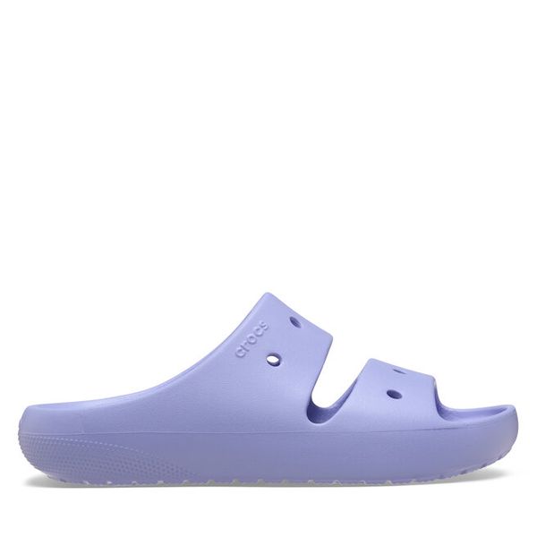 Klapki Crocs. Fioletowe klapki Crocs, bez wzorów, bez obcasa. Za 119,99 zł.