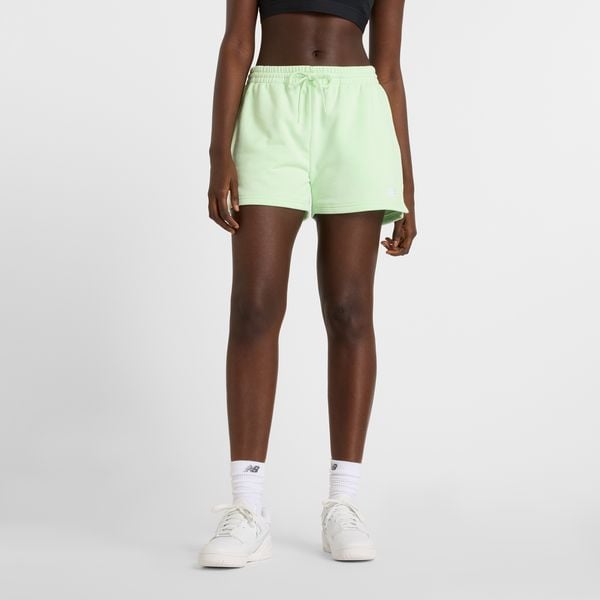 Spodenki damskie New Balance WS41500MEW – miętowe. Zielone szorty New Balance, bez wzorów, z bawełny, klasyczne. Za 129,99 zł.