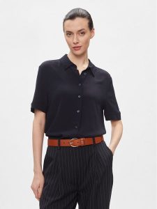 Tommy Hilfiger Koszula WW0WW41831 Granatowy Regular Fit. Niebieskie koszule TOMMY HILFIGER, bez wzorów, z wiskozy, bez kołnierzyka, bez ramiączek. Za 279,99 zł.