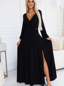 Sukienka Model Nela 572-2 Black - Numoco. Czarne sukienki NUMOCO, l, bez wzorów, z elastanu, eleganckie, bez kołnierzyka, plus size, bez ramiączek, maxi. Za 485,92 zł.