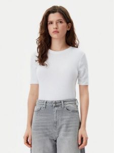 Gap T-Shirt 679172-01 Biały Stretch Fit. Białe t-shirty GAP, l, bez wzorów, bez kołnierzyka, bez ramiączek. Za 89,99 zł.