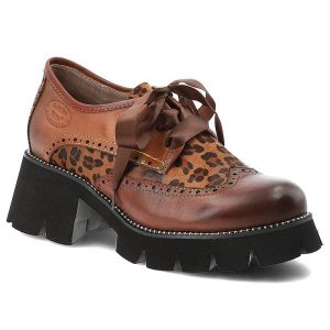 Brązowe Półbuty Laura Vita Eleganckie Buty Damskie. Brązowe półbuty LAURA VITA, bez wzorów, z satyny, bez obcasa, bez zapięcia. Za 382,99 zł.