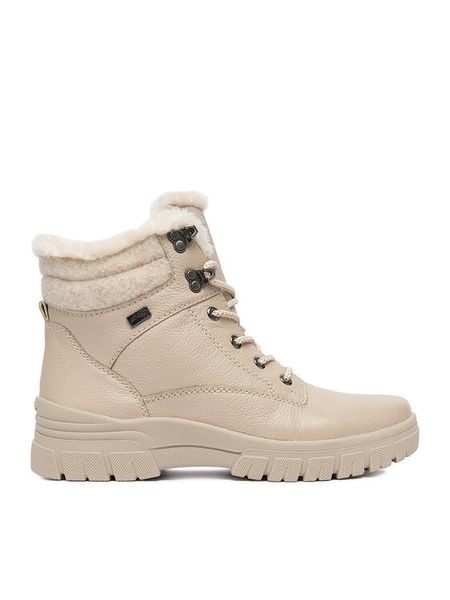 Remonte Trzewiki CEO-D0E71-60 Beżowy. Brązowe botki Remonte, bez wzorów, ze skóry, bez obcasa, na płaskiej podeszwie, bez zapięcia. Za 469,99 zł.