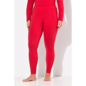 Damskie Narciarskie legginsy funkcyjne szybkoschnące bardzo ciepłe. Czerwone legginsy Ulla Popken, bez wzorów, z elastanu. Za 195,99 zł.