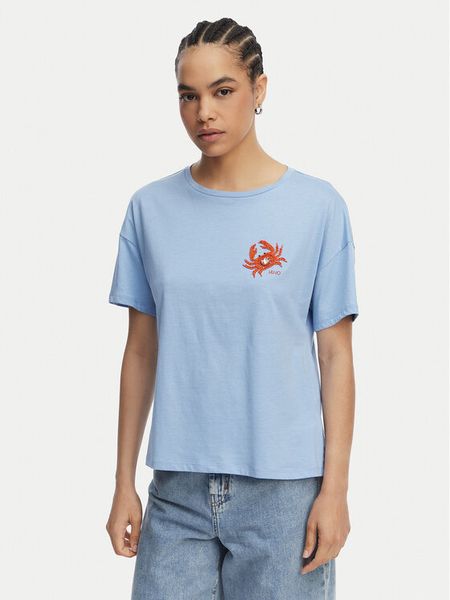 Liu Jo T-Shirt WA6414 JS923 Niebieski Regular Fit. Niebieskie t-shirty Liu Jo, xl, bez wzorów, z bawełny, bez kołnierzyka, bez ramiączek. Za 178,99 zł.