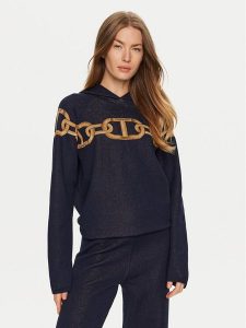 TWINSET Sweter 241TP3520 Granatowy Loose Fit. Niebieskie swetry klasyczne Twinset, s, z wiskozy, bez kołnierzyka. Za 509,99 zł.