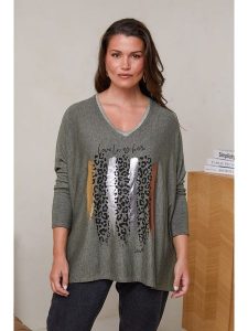 Curvy Lady Sweter w kolorze khaki rozmiar: 44/46. Brązowe swetry oversize Curvy Lady, bez wzorów, z bawełny, bez ramiączek. Za 106,13 zł.