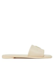 Tommy Hilfiger Klapki Th Logo Hardware Leather Mule FW0FW08806 Écru. Klapki TOMMY HILFIGER, bez wzorów, ze skóry, bez obcasa. Za 249,99 zł.