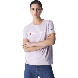 Koszulka sportowa damska Champion SS Tee. Czerwone koszulki sportowe Champion, bez wzorów, bez ramiączek. Za 135,82 zł.