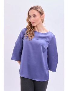 Marks & Spencer Bluzka w kolorze fioletowym rozmiar: 42. Różowe bluzki Marks & Spencer, bez wzorów, bez kołnierzyka, bez ramiączek. Za 52,67 zł.
