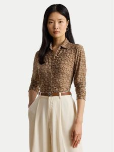 LAUREN RALPH LAUREN Koszula 200980178001 Beżowy Slim Fit. Brązowe koszule Lauren Ralph Lauren, m, bez wzorów, z syntetyku, bez kołnierzyka, bez ramiączek. Za 489,99 zł.