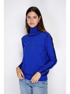 William de Faye Golf w kolorze niebieskim rozmiar: 34. Niebieskie golfy William de Faye, bez wzorów, z kaszmiru. Za 95,69 zł.