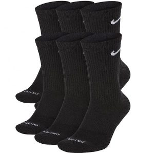 Skarpetki treningowe Cotton Cushioned Dri-Fit SX6897-010 6 pack wysokie. Czarne skarpetki Nike, bez wzorów. Za 99,00 zł.