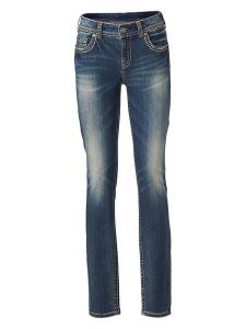 Heine Dżinsy - Regular fit - w kolorze granatowym rozmiar: W22. Niebieskie jeansy Heine, bez wzorów. Za 100,99 zł.