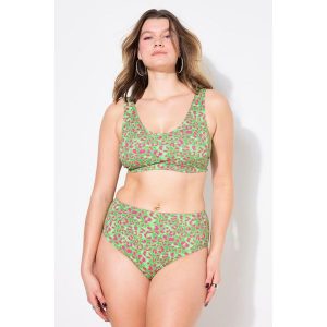 Damskie Figi od bikini figi wysoki stan panterka. Zielone figi Ulla Popken, bez wzorów, z elastanu. Za 93,99 zł.