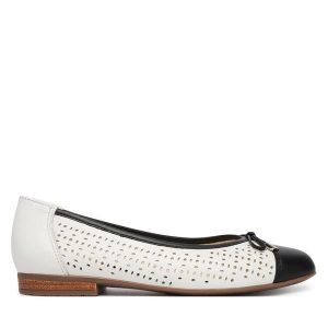 Baleriny Ara. Białe balerinki Ara, bez wzorów, bez obcasa, bez zapięcia. Za 449,99 zł.