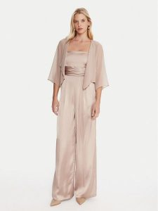 Marella Kombinezon Camilla 2515231022200 Beżowy Regular Fit. Brązowe sukienki Marella, bez wzorów, z syntetyku, bez kołnierzyka, bez ramiączek. Za 669,99 zł.