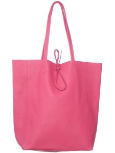 Zwillingsherz Skórzany shopper bag w kolorze różowym - 40 x 45 cm rozmiar: onesize. Różowe shopper bag Zwillingsherz, bez wzorów, z materiału, na ramię, bez dodatków. Za 195,45 zł.