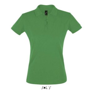Damska koszulka polo Sol's Perfect. Zielone bluzki SOL'S, s, bez wzorów, bez kołnierzyka, bez ramiączek. Za 106,50 zł.