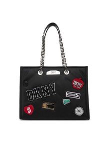 DKNY Torebka R52AEK79 Czarny. Czarne torebki klasyczne DKNY, bez wzorów, z materiału, bez dodatków. Za 609,99 zł.