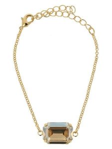 Otazu Pozłacana bransoletka z kryształem Swarovski rozmiar: onesize. Brązowe bransoletki Otazu, z kryształem, pozłacane. Za 126,99 zł.