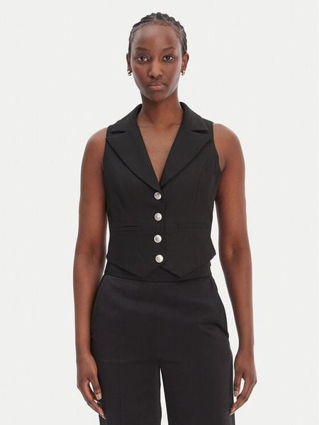 Morgan Kamizelka 251-CJANA.F Czarny Slim Fit. Czarne kamizelki Morgan, bez wzorów, z syntetyku, bez kołnierzyka, bez ramiączek, bez kaptura. Za 279,99 zł.