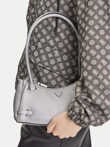 Guess Torebka HWMY96 57170 Srebrny. Szare torebki klasyczne Guess, z aplikacjami, ze skóry, bez dodatków. Za 309,99 zł.