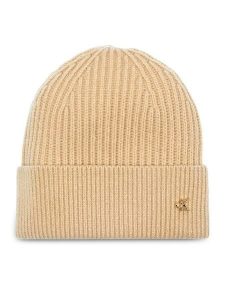 Calvin Klein Czapka Ck Metal Wool Beanie LV04D8032G Beżowy. Brązowe czapki Calvin Klein, bez wzorów, z wełny. Za 139,99 zł.