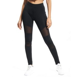 Legginsy Damskie Z Siateczki Technicznej (zestaw 2 Sztuk). Czarne legginsy Urban Classics, bez wzorów. Za 154,99 zł.