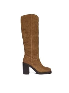 Aldo Kozaki Agraewen 14115059 Brązowy. Brązowe kozaki ALDO, bez wzorów, ze skóry, bez obcasa, na słupku, bez zapięcia. Za 699,99 zł.