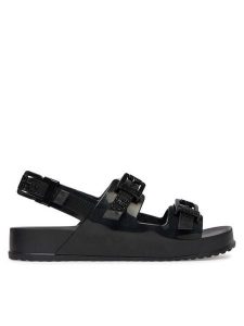 Melissa Sandały Melissa Cozy Sandal Ad 36895 Czarny. Czarne sandały Melissa, bez wzorów, z tworzywa sztucznego, bez obcasa, na płaskiej podeszwie, bez zapięcia. Za 358,99 zł.