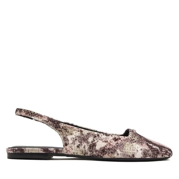 Baleriny DKNY. Brązowe balerinki DKNY, bez wzorów, bez obcasa, bez zapięcia. Za 499,99 zł.