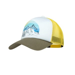 Czapka z daszkiem Buff Trucker Cap. Żółte czapki Buff, bez wzorów, sportowe. W wyprzedaży za 90,94 zł.