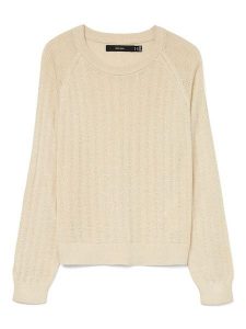 Vero Moda Sweter w kolorze beżowym rozmiar: XS. Brązowe swetry oversize Vero Moda, xs, bez wzorów, bez ramiączek. Za 74,81 zł.
