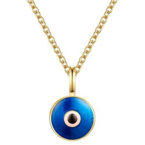 Glanzstücke München Naszyjnik Oko Nazara z Srebra Sterling w zlocie Naszyjniki 1 ct Damski. Białe naszyjniki Glanzstücke München, pozłacane. Za 259,99 zł.