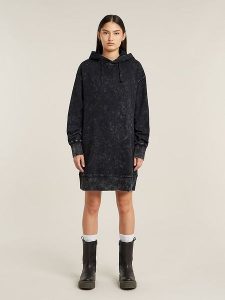 G-Star Sukienka dresowa w kolorze antracytowym rozmiar: L. Czarne sukienki G-Star, l, bez wzorów, z bawełny, retro, bez kołnierzyka, bez ramiączek, mini. Za 245,96 zł.