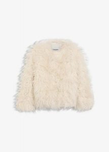 Kurtka oversize ze sztucznego futerka. Białe kurtki bonprix, bez wzorów, bez kaptura. Za 379,99 zł.