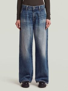 G-Star Dżinsy - Loose fit - w kolorze granatowym rozmiar: W32/L34. Niebieskie jeansy G-Star, z aplikacjami, ze skóry. Za 263,53 zł.