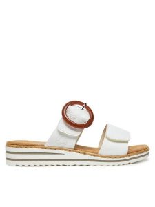 Rieker Klapki CEO-V0692-80 Biały. Białe klapki Rieker, bez wzorów, bez obcasa. Za 279,99 zł.