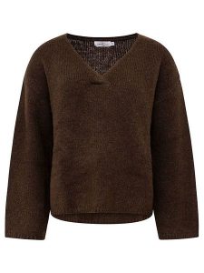 Zwillingsherz Sweter w kolorze brązowym rozmiar: M. Brązowe swetry oversize Zwillingsherz, m, bez wzorów, ze splotem, bez ramiączek. Za 135,81 zł.