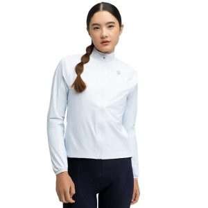 Damska rowerowa kurtka przeciwdeszczowa Kolarstwo Siroko J2-W Zarza. Niebieskie kurtki SIROKO, bez wzorów, z nylonu, bez kaptura. Za 462,00 zł.