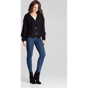 Czarna Stylowa Kurtka Bomberka z Kołnierzem z Klapami. Czarne kurtki Katrus, l, bez wzorów, z materiału, bez kaptura. Za 319,00 zł.