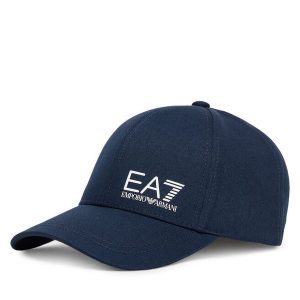 Czapka z daszkiem EA7 Emporio Armani. Niebieskie czapki EA7 Emporio Armani, bez wzorów. Za 139,99 zł.
