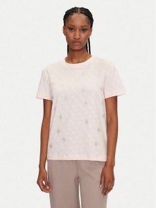 Guess T-Shirt V5GI16 I3Z14 Różowy Regular Fit. Czerwone t-shirty Guess, s, z aplikacjami, z bawełny, bez kołnierzyka, bez ramiączek. Za 119,99 zł.