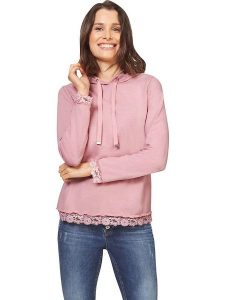 Heine Bluza w kolorze jasnoróżowym rozmiar: 44. Różowe bluzy Heine, bez wzorów, z koronki, z kapturem. Za 61,46 zł.