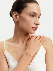 Guess Bransoletka Lovely Guess JUBB03 036JW Srebrne rodowanie. Szare bransoletki Guess, metalowe. Za 139,99 zł.