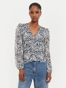 Morgan Bluzka 242-TMALO Czarny Regular Fit. Czarne bluzki Morgan, xs, bez wzorów, z syntetyku, bez kołnierzyka, bez ramiączek. Za 129,99 zł.