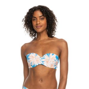 Góra od stroju kąpielowego ROXY PT Love The Beach Vibe. Niebieskie bikini Roxy, bez wzorów. Za 89,99 zł.