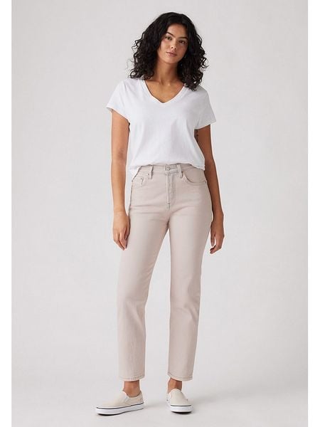 Levi's Dżinsy - Slim fit - w kolorze kremowym rozmiar: W27/L30. Brązowe jeansy Levi's®, z aplikacjami, z podwyższonym stanem. Za 237,17 zł.