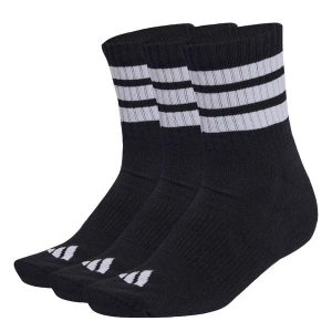 Skarpety 3 Stripes Cushioned Sportswear Mid Cut Socks 3 Pair Pack. Czarne skarpetki ADIDAS, bez wzorów. Za 59,95 zł.